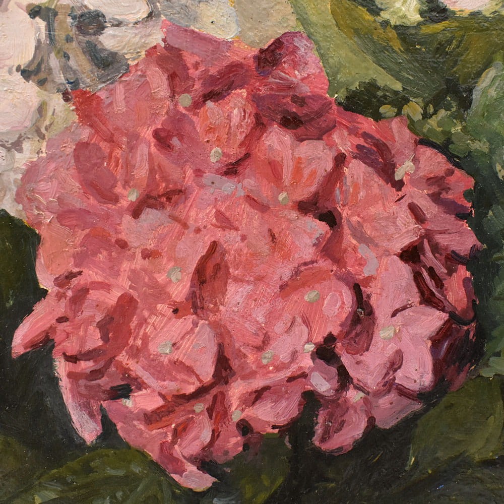 QF775 8a antique floral painting flower oil still life art deco